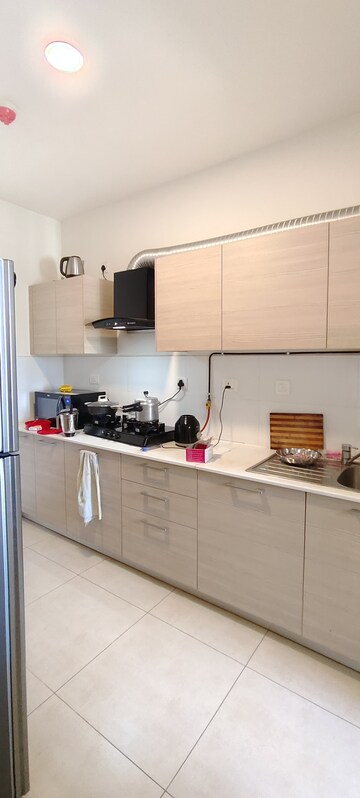 Kitchen in 3 BHK Apartment at Bhartiya Nikoo Homes, Thanisandra Main Road – for Rent