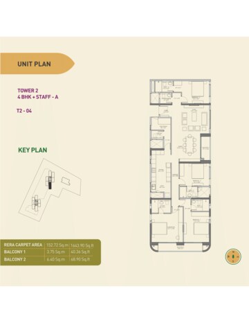 Floor Plan in 4 BHK Apartment at Birla Tisya, Rajaji Nagar – for Sale