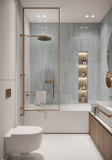 Bathroom in 3 BHK Apartment at BG La Convent, Entally – for Sale