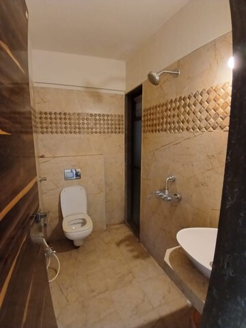 Bathroom in 1.5 BHK Apartment at Madhav Palacia, Ghodbunder Road – for Rent
