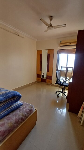 Bedroom in 3 BHK Apartment at Cosmos Tower, Majiwada – for Rent