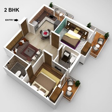 Floor Plan in 2 BHK Apartment at Ajhai Khurd – for Sale