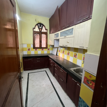 Kitchen in 3 BHK Builder Floor at SLF Indraprastha Apartments, Indraprastha Colony – for Rent