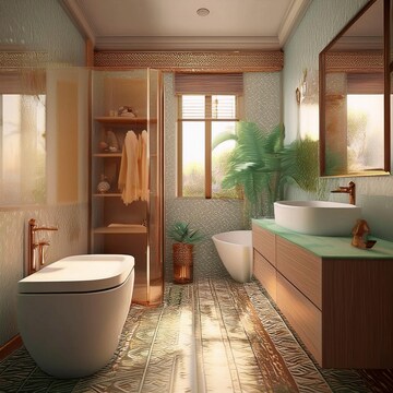 Bathroom in 2 BHK Apartment at Hiland Park, Em Bypass – for Rent