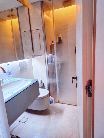 Bathroom in 3 BHK Apartment at Lodha World Crest, Worli – for Rent