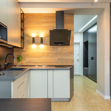 Kitchen in 3 BHK Builder Floor at Green Fields Colony – for Sale