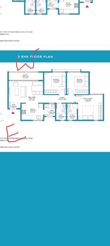 Floor Plan in 2 BHK Apartment at Godrej Splendour, Whitefield – for Sale