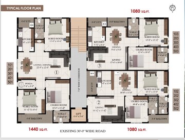 Floor Plan in 3 BHK Apartment at Madhurawada – for Sale