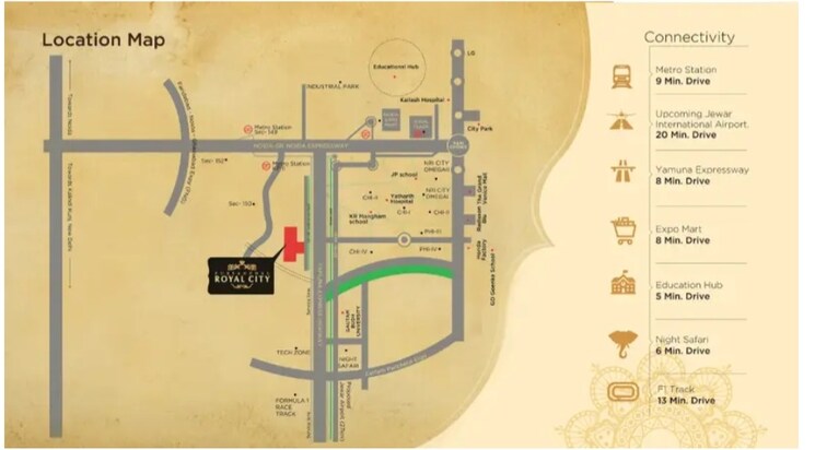 Map Location, purvanchal-royal-city 2 Bedroom 1000 Sq.Ft. Apartment In Chi V Greater Noida Greater Noida 8173223