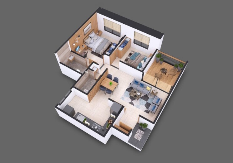 Floor Plan, sankalp-alyssum 3 Bedroom 978 Sq.Ft. Apartment In Dudulgaon Pune 8173281