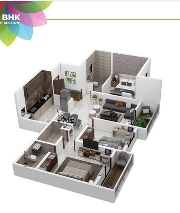 Floor Plan in 2 BHK Apartment at Global Platinum City Light, Moshi – for Sale