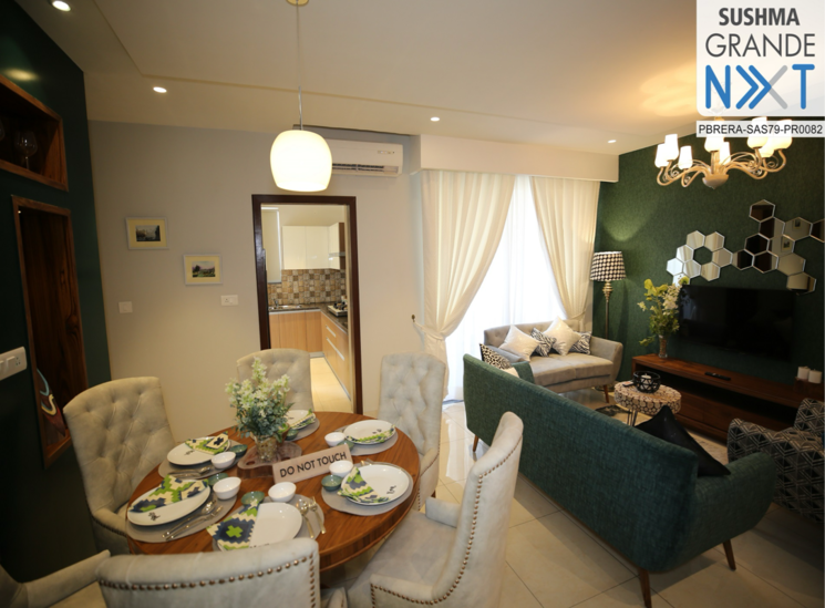Living Room, sushma-grande-nxt 3 Bedroom 1475 Sq.Ft. Apartment In Ghazipur Zirakpur 8173730