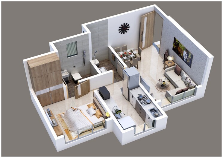 Floor Plan, siddhivinayak-kasturi-blossom 1 Bedroom 415 Sq.Ft. Apartment In Kashimira Thane 8174100