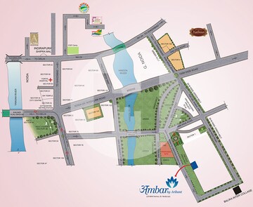 2 BHK Apartment – Map Location View at Arihant Ambar, Sector 1 Greater Noida - for Sale