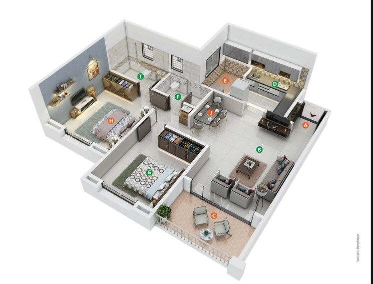 Floor Plan, dhayari 2 Bedroom 647 Sq.Ft. Apartment In Dhayari Pune 8175695