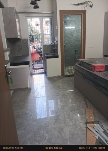 Kitchen in 1 RK Builder Floor at Unitech Arcadia, South City 2 – for Rent