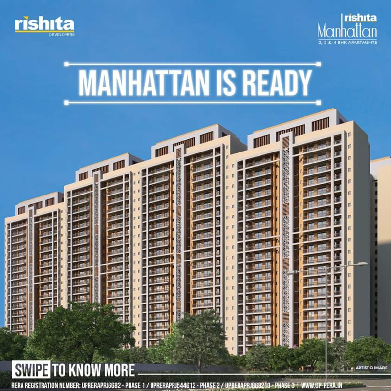 3.5 BHK + Servant Room Apartment For Sale in Rishita Manhattan
