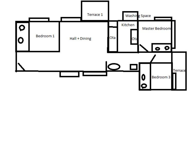 Floor Plan, happy-nest-9-ramnagar 3 Bedroom 1525 Sq.Ft. Apartment In Bavdhan Pune 8178714