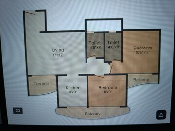 Floor Plan in 2 BHK Apartment at Sai Crystal, Kharghar – for Sale