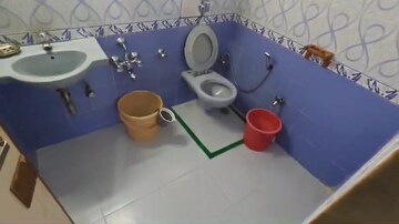Bathroom in 3 BHK Apartment at Sonal Link Residency, Malad West – for Rent