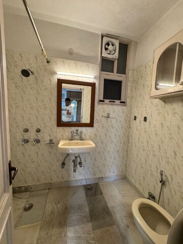 Bathroom in 3 BHK Builder Floor at Chitranjan Park – for Rent
