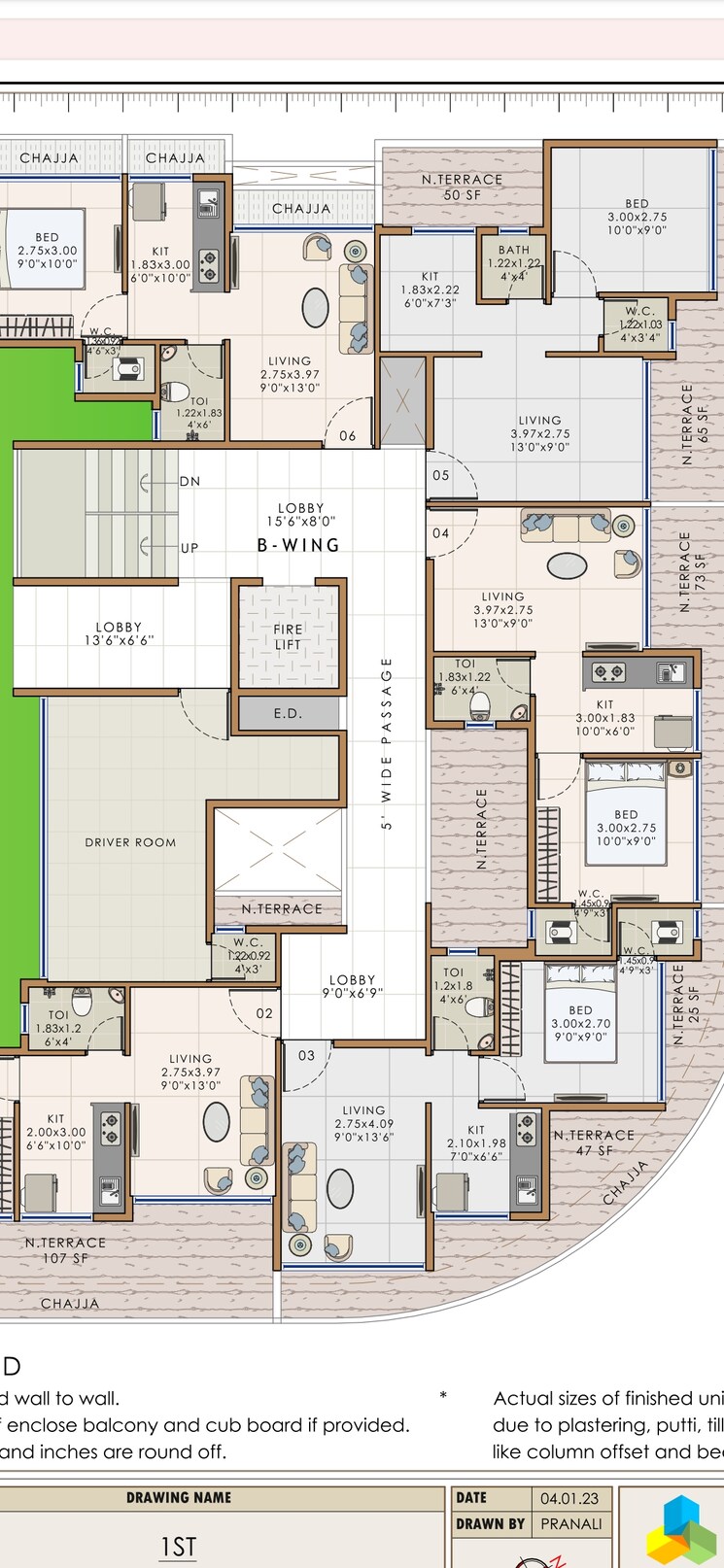 Floor Plan, dapoli 1 Bedroom 415 Sq.Ft. Apartment In Dapoli Navi Mumbai 8180551