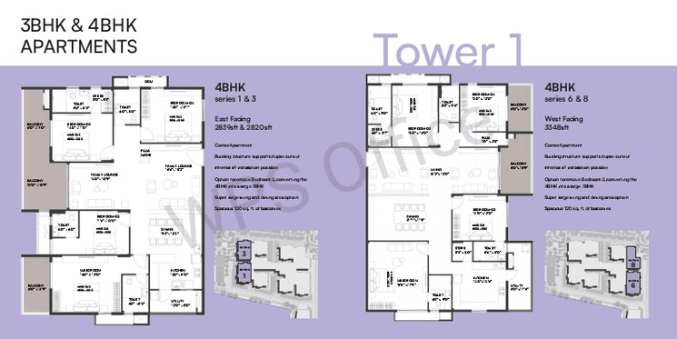 Floor Plan, dev-signature-one 3 Bedroom 2337 Sq.Ft. Apartment In Gaganpahad Hyderabad 8185040