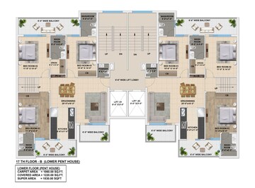 Floor Plan in 3 BHK Apartment at The Ananta Aspire, Utrathiya – for Sale