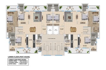 Floor Plan in 3 BHK Apartment at The Ananta Aspire, Utrathiya – for Sale
