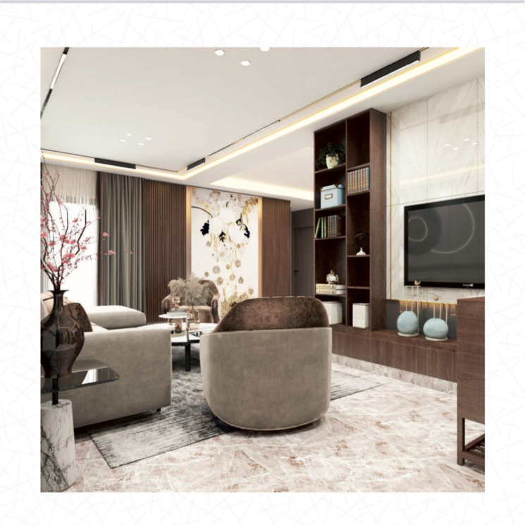 Living Room, ishaan-the-element 3.5 Bedroom 2450 Sq.Ft. Apartment In Madhopura Ghaziabad 8185331