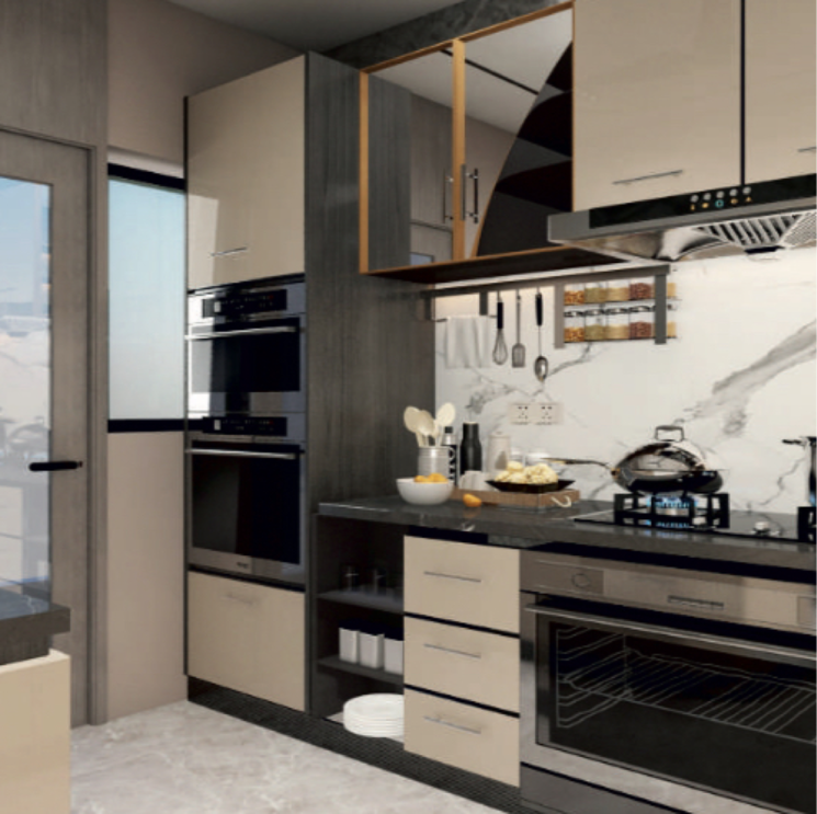Kitchen, ishaan-the-element 3.5 Bedroom 2450 Sq.Ft. Apartment In Madhopura Ghaziabad 8185331