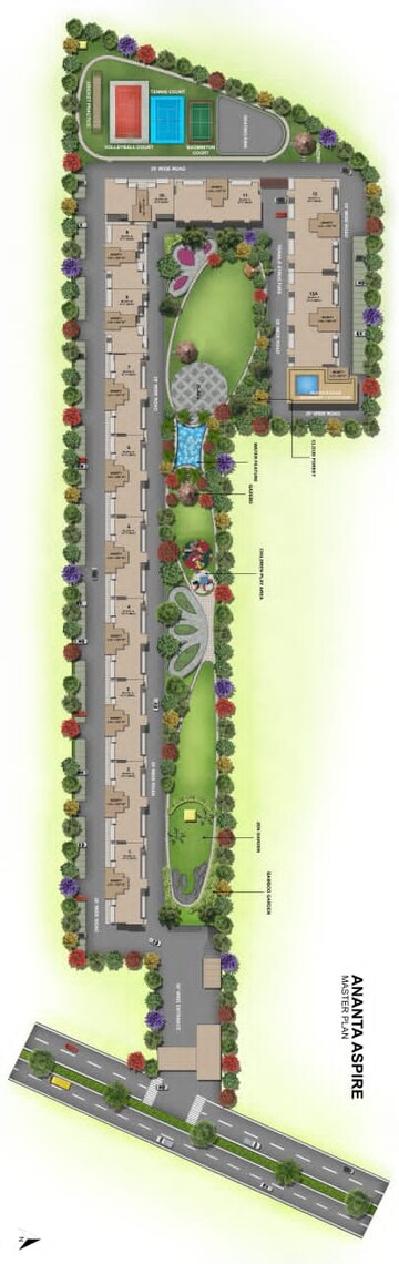 Master Plan in 3.5 BHK Apartment at The Ananta Aspire, Utrathiya – for Sale