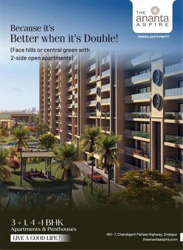 3.5 BHK Apartment – Exterior View View at The Ananta Aspire, Utrathiya - for Sale