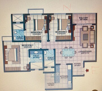 Master Plan in 3 BHK Apartment at Prestige Song Of The South, Yelenahalli – for Sale