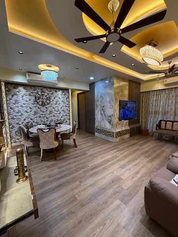 Living Room in 3 BHK Apartment at N Rose Northern Heights, Dahisar East – for Rent