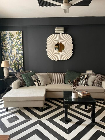 Living Room in 4 BHK Apartment at Panchsheel Park – for Rent