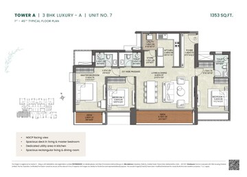 Floor Plan in 2 BHK Apartment at Kalpataru Parkcity, Kolshet Road – for Sale