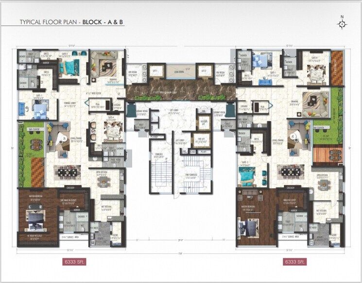 Floor Plan, sri-fortune-sonthalia-sky-villas 4 Bedroom 7333 Sq.Ft. Apartment In Kokapet Hyderabad 8192744