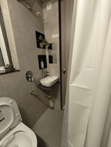 Bathroom in 1 BHK Apartment at Ashar Axis, Majiwada – for Rent