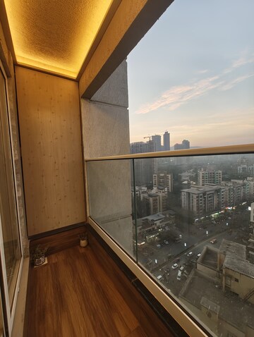 Balcony in 1 BHK Apartment at Ashar Axis, Majiwada – for Rent