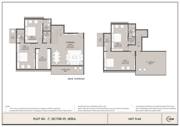 Floor Plan in 2 BHK Apartment at Experio Platinum Elysium, Sector 29 Nerul – for Sale