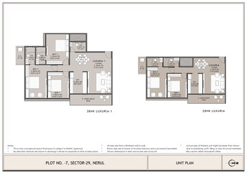 Floor Plan in 2 BHK Apartment at Experio Platinum Elysium, Sector 29 Nerul – for Sale