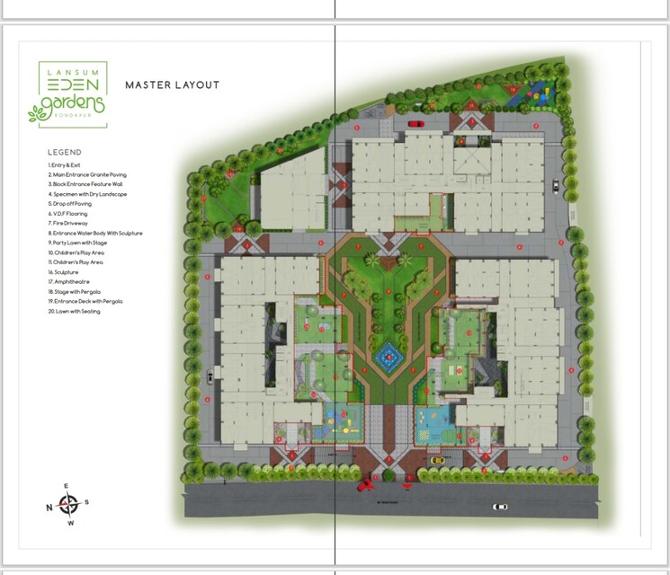 Master Plan, lansum-eden-gardens 3 Bedroom 2160 Sq.Ft. Apartment In Kondapur Hyderabad 8194139