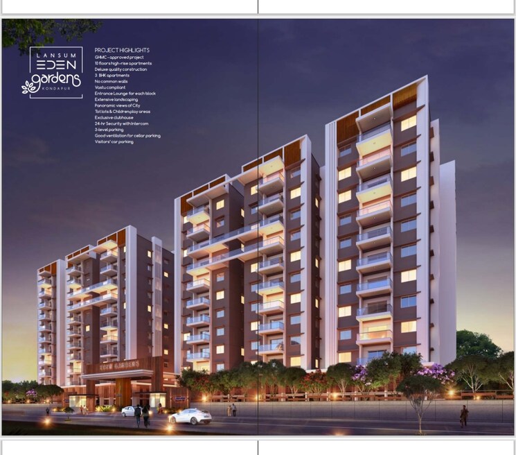 Exterior View, lansum-eden-gardens 3 Bedroom 2160 Sq.Ft. Apartment In Kondapur Hyderabad 8194139