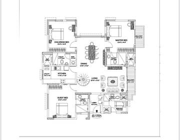 Floor Plan in 4 BHK Apartment at Salarpuria Gold Summit, Hennur – for Sale