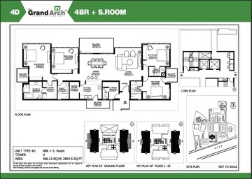 Floor Plan in 4 BHK Apartment at Ireo The Grand Arch, Sector 58 – for Sale