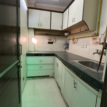 Kitchen in 1 BHK Builder Floor at Malviya Nagar – for Rent