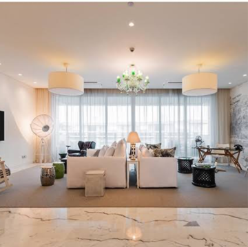 Living Room in 4 BHK Apartment at Panchshil YooPune, Magarpatta Road – for Rent