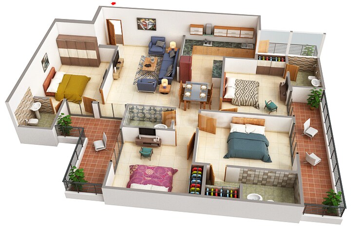 Floor Plan, rps-savana 4 Bedroom 2360 Sq.Ft. Apartment In Sector 88 Faridabad 8200245