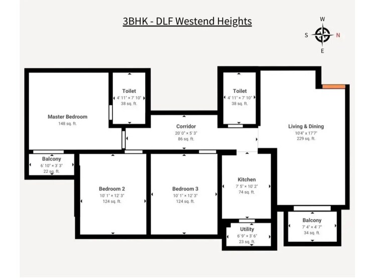 Floor Plan, begur 3 Bedroom 1421 Sq.Ft. Apartment In Begur Bangalore 8201849